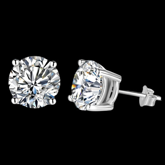 Round Cut Moissanite Earrings